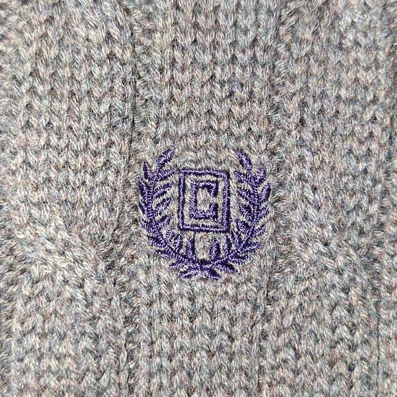 Chaps Men's Olive 1/4 Zip-Up Cable Knit Sweater In A Size XL. Chunky,Substantial - Picture 2 of 10